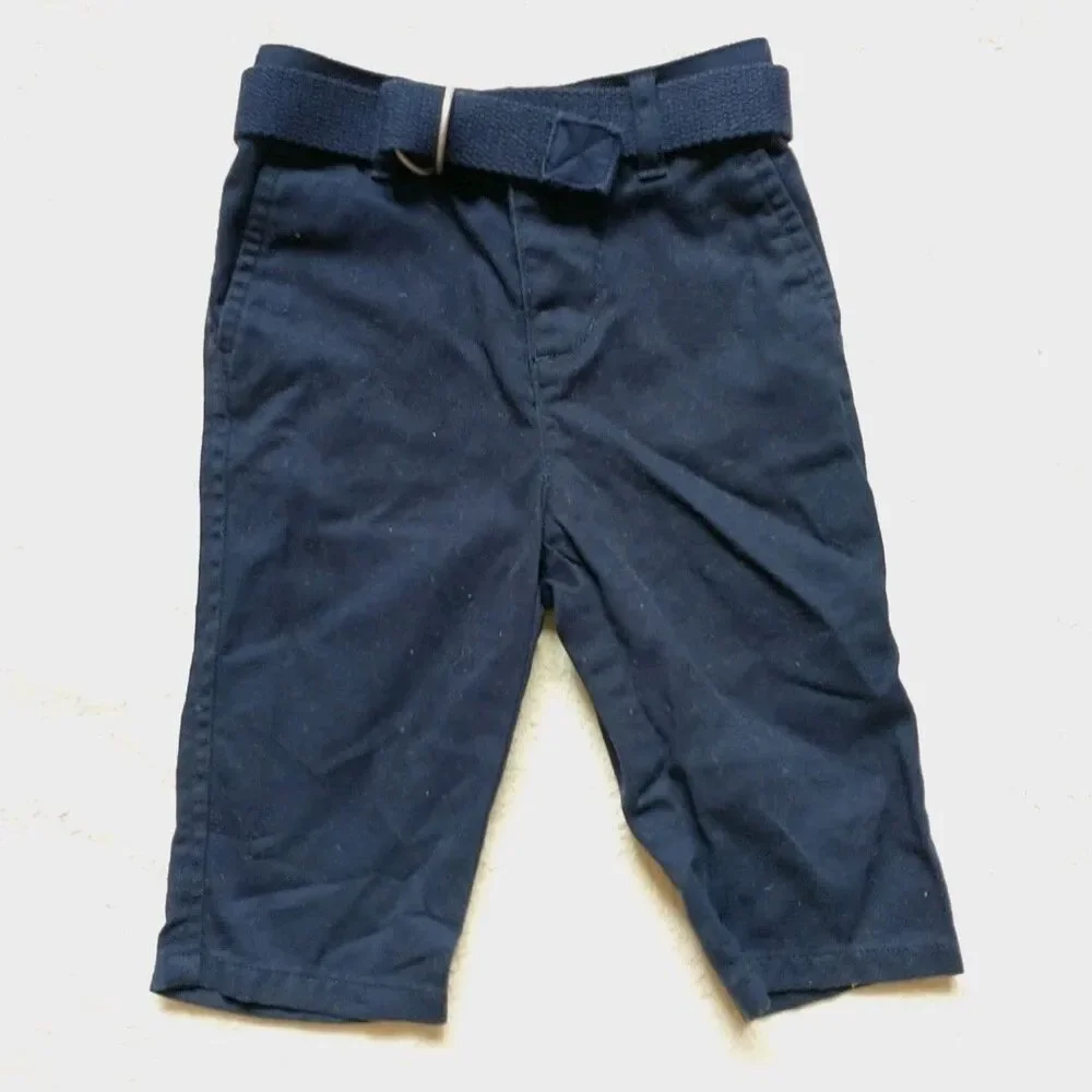 Ralph Lauren Sweatshirt Jacket Hoodie Pants Belt Boys 6M Blue Big Pony Zip Lot 3